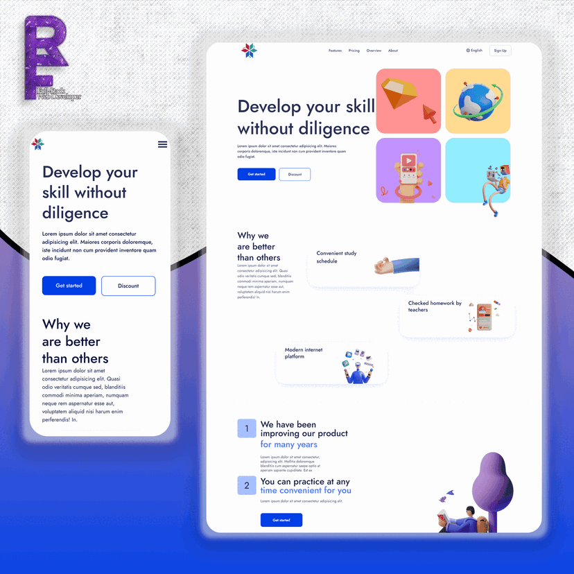 Trendy agency website with a light theme